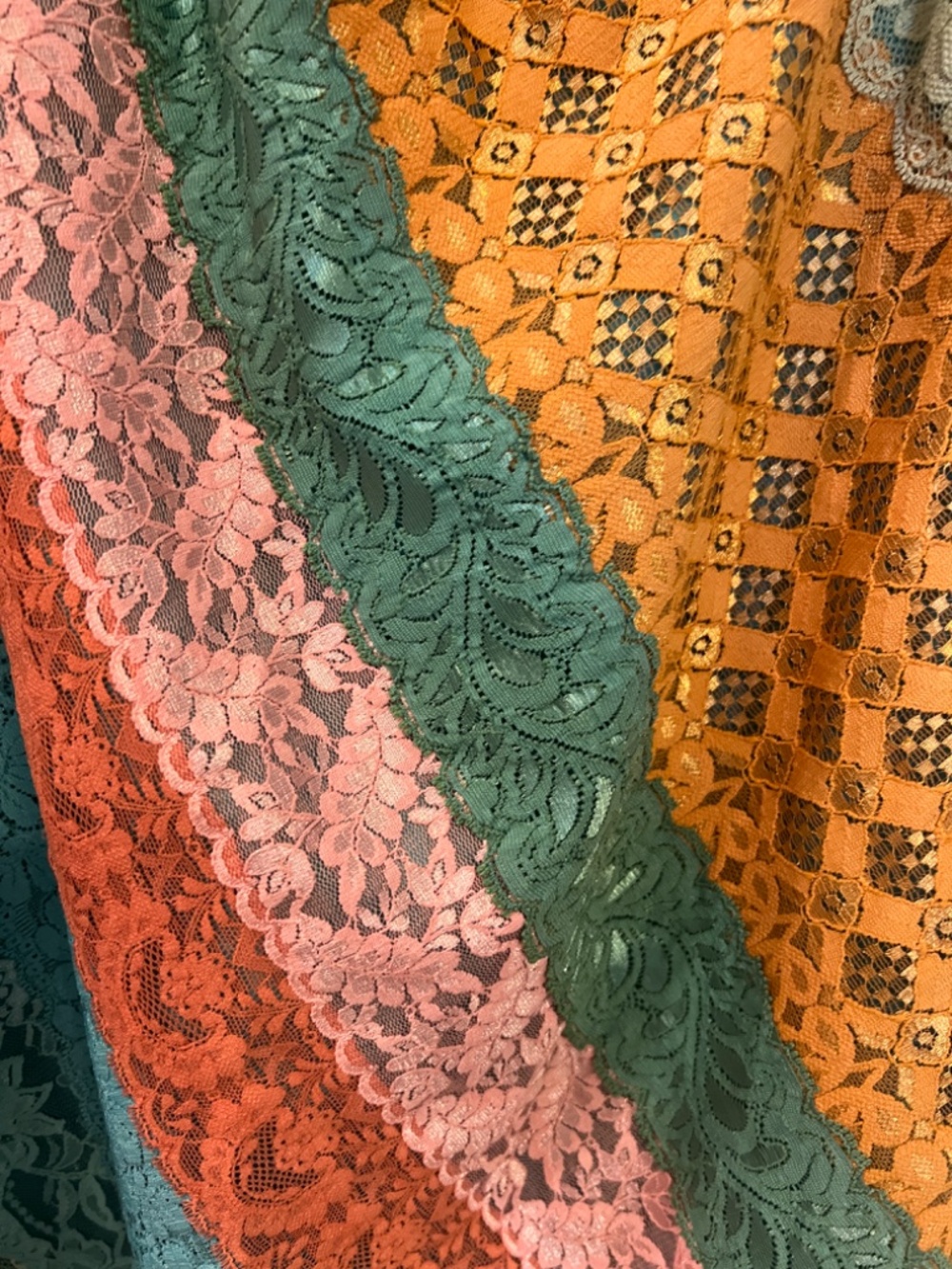 Colorful Lace Patchwork Skirt | Boho Vintage Statement Piece - Picture 3 of 5